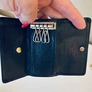 SALE TODAY!! Authentic Louis Vuitton Black Key Holder with Gold Accents